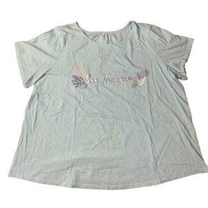 Penningtons Blue "Sea Treasures" Graphic Tee Plus Size 3X